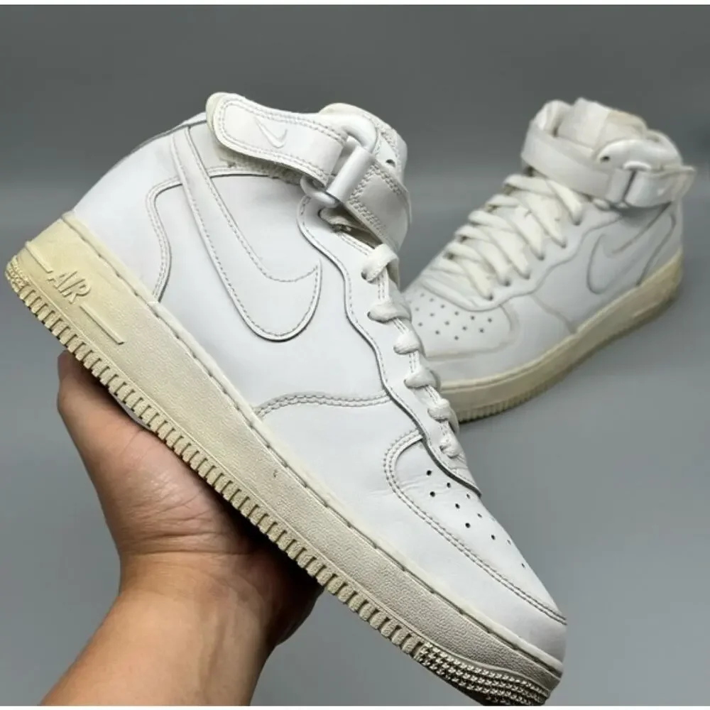 Nike Air Force 1 High Tops White Leather Size 6.5Y Streetwear Classic Old School